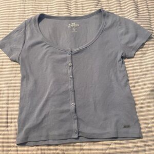 Hollister Henley Light Blue Tee